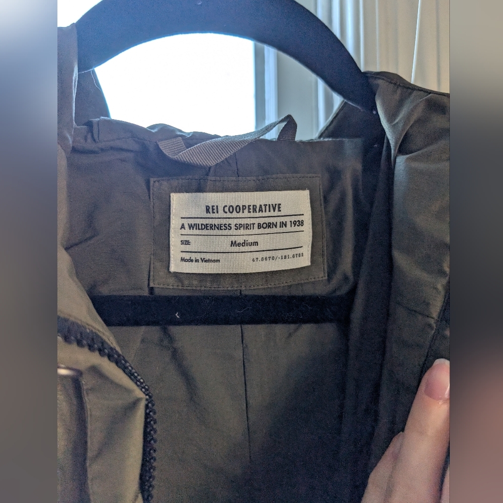 REI Cooperative Green Rain Jacket